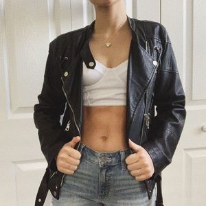 Black leather jacket (vegan) ♡